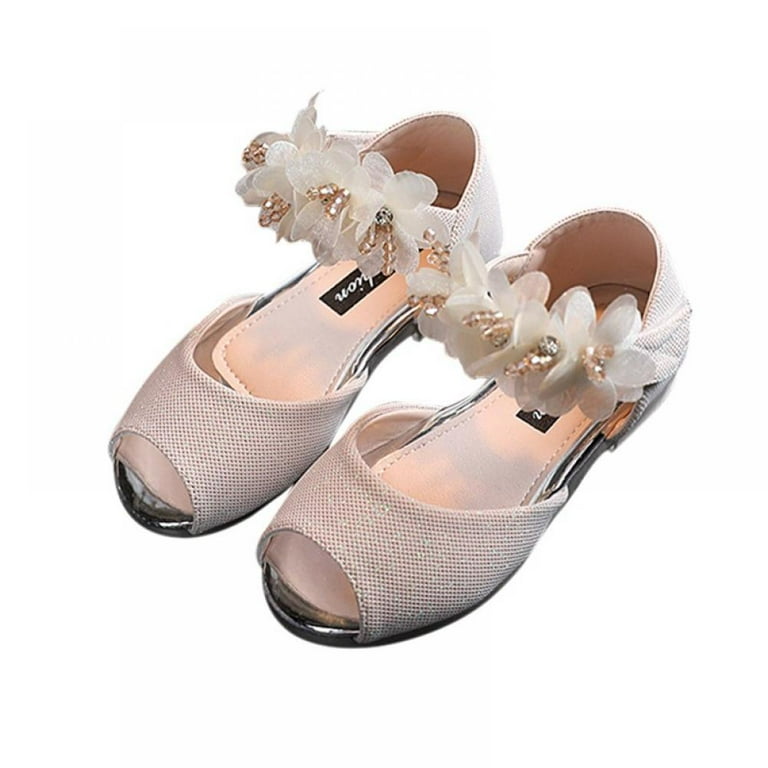 URMAGIC Girls Flower Sandals Wedding Party Princess Shoes Flats