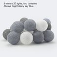 thumbnail image 2 of Bewildely Guirnalda de 20 bolas de algodón LED, guirnalda de luces navideñas, cuerdas de iluminación para vacaciones al aire libre, boda, fiesta de Iluminación navideña gris 2Masa Bewildely HA006257-05, 2 of 6