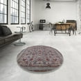 thumbnail image 4 of Ahgly Company Machine Washable Indoor Round Industrial Modern Rosy Brown Pink Area Rugs, 5' Round, 4 of 7