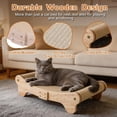 thumbnail image 4 of Curved Cat Scratching Lounge with Sisal Pad, Solid Wood Cat Scratcher Bed, Sofa-Style Furniture for Indoor Cats, 4 of 7
