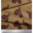 thumbnail image 3 of Soimoi Brown Silk Fabric Maroon Paisley Print Sewing Fabric Yard 42 Inch Wide, 3 of 3
