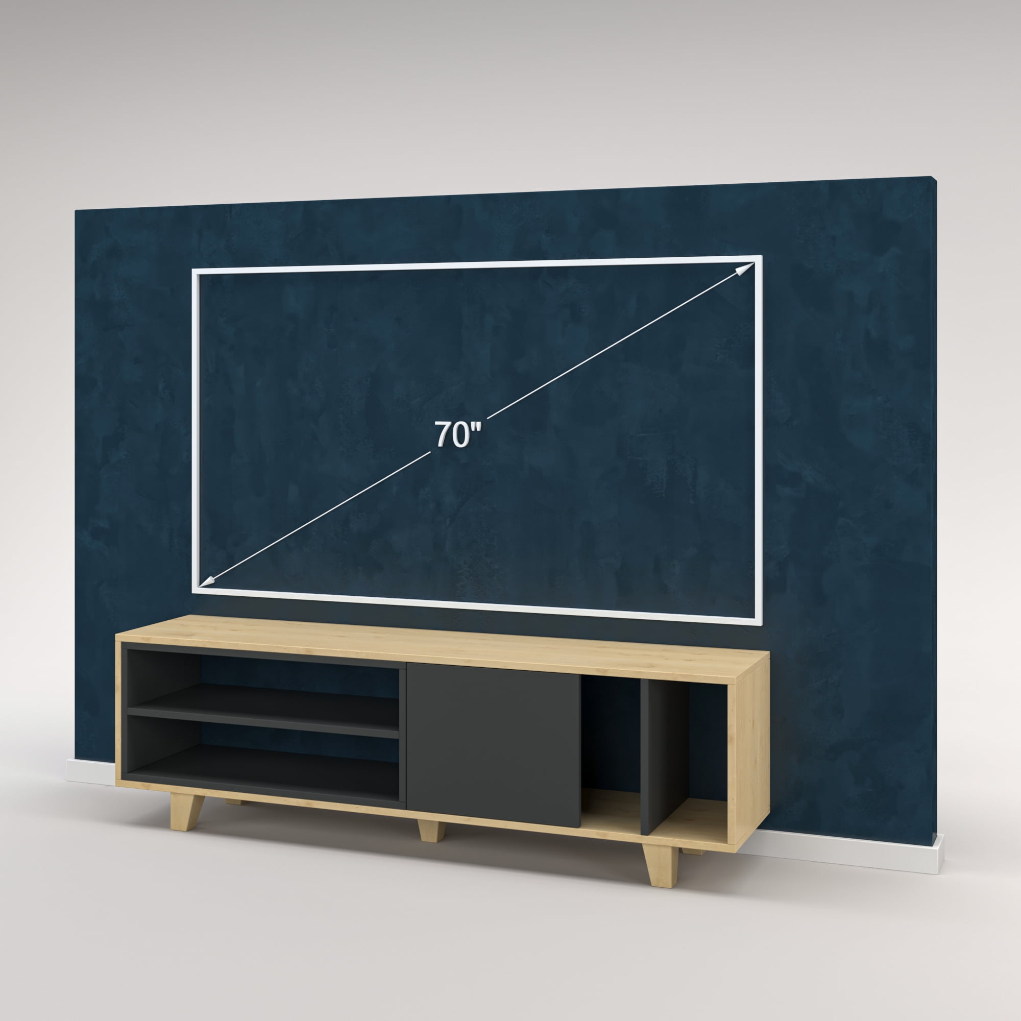 Ada Home Décor 2 Tier Rosmar TV Stand for TVs up to 63", Anthracite