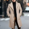 thumbnail image 2 of ZVNAΖH Mens Long Trench Coat Single Breasted Lapel Overcoat Wool Blend Casual Trench Coat with Pockets Fall Winter Warm Peacoat, 2 of 7