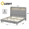 thumbnail image 7 of Merluxy Queen Bed Frame with Charging Station and LED Light,Wingback Storage Headboard,No Box Spring Needed,Sherpa Light Grey, 7 of 7