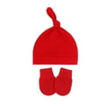 thumbnail image 2 of Baby Hat and Mittens Set, Soft Knotted Newborn Beanie with Mittens, Winter Photo Prop Hat for Newborn, Infant Winter Accessories for 0-6 Months, 1 Year Old, Baby Shower Gift-A, 2 of 3