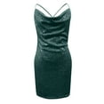 thumbnail image 4 of Riforla Women's Sequin Sparkly Glitter Dress Sexy Sleeveless Backless Spaghetti Strap Party Club Bodycon Mini Dress, 4 of 5