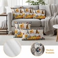 thumbnail image 6 of Orange Fall Pumpkins Outdoor Waterproof Pillow Covers, Gnomes Sunflowers Vintage Farm Check Decorative Square Throw Pillowcase Sofa Cushion Sham for Patio/Couch/Chair, 20"x20" 2 Pack, 6 of 8
