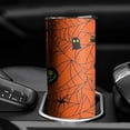 thumbnail image 3 of 20oz Halloween Glowing Spider Web Pattern Skinny Tumblers Stainless Steel Tumbler with Lid and Straw,Vacuum Insulated Double Wall Travel Tumbler Cups with Cleaning Brush for Coffee,Tea, 3 of 6