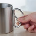thumbnail image 6 of Apooke 220ml DIY Customize Stainless Steel Travel Mug with D-Ring Carabiner Hook Handle Water Coffee Cup for Outdoor Camping, 6 of 9