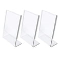 thumbnail image 1 of MasteelfCA Support de Panneau en Acrylique 3 Pcs, Dos Incliné, Support de Table Transparent pour Menu de Documents, 1 of 7