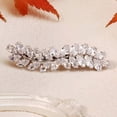thumbnail image 4 of MIALLO Silver Cubic Zirconia Leaf Hair Barrette, Sparkling Crystal Bridal Hair Clip, Hypoallergenic Spring Hair Accessories for Women & Wedding, 4 of 8