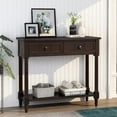 thumbnail image 1 of Console Table Traditional Design with Two Drawers and Bottom Shelf,Espresso, 1 of 12