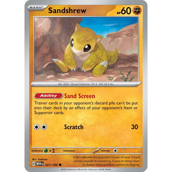 Pokemon Scarlet & Violet 151 Common Sandshrew #27