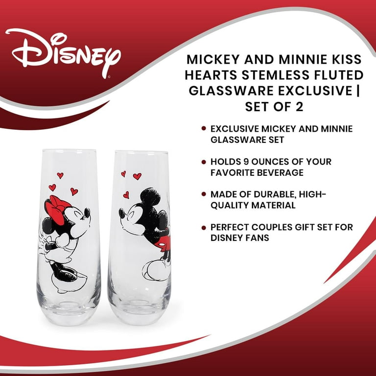 Silver Buffalo Disney Minnie & Mickey Kiss Hearts Stainless Steel