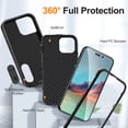 thumbnail image 5 of For Apple iPhone 14 Pro Max (6.7") Hybrid Protective Hybrid Armor 3 in 1 Shockproof with Kickstand Heavy Duty Rugged Case Cover fit iPhone 14 Pro Max - Black, 5 of 8