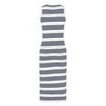 thumbnail image 5 of Henpk Summer Dresses for Women Striped T Shirt Dress Casual Midi Dress Short Sleeve Sundress with Pockets Casual Classic Knitted Shirt Striped Long Dress Fashionable Dress Blue XL, 5 of 5