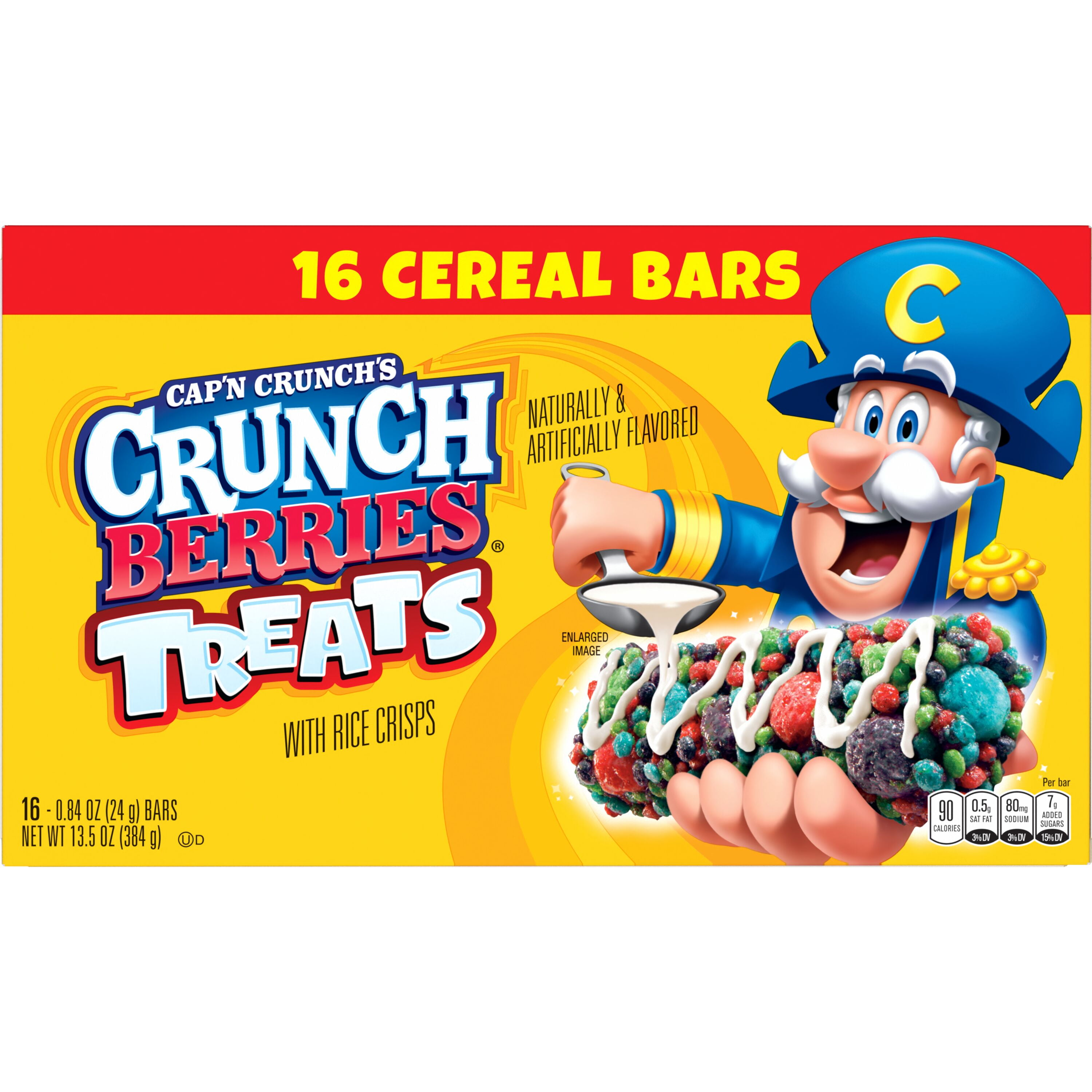 (8 pack) Cap'N Crunch Treat Bar, Crunchberry Flavor, 16 Count