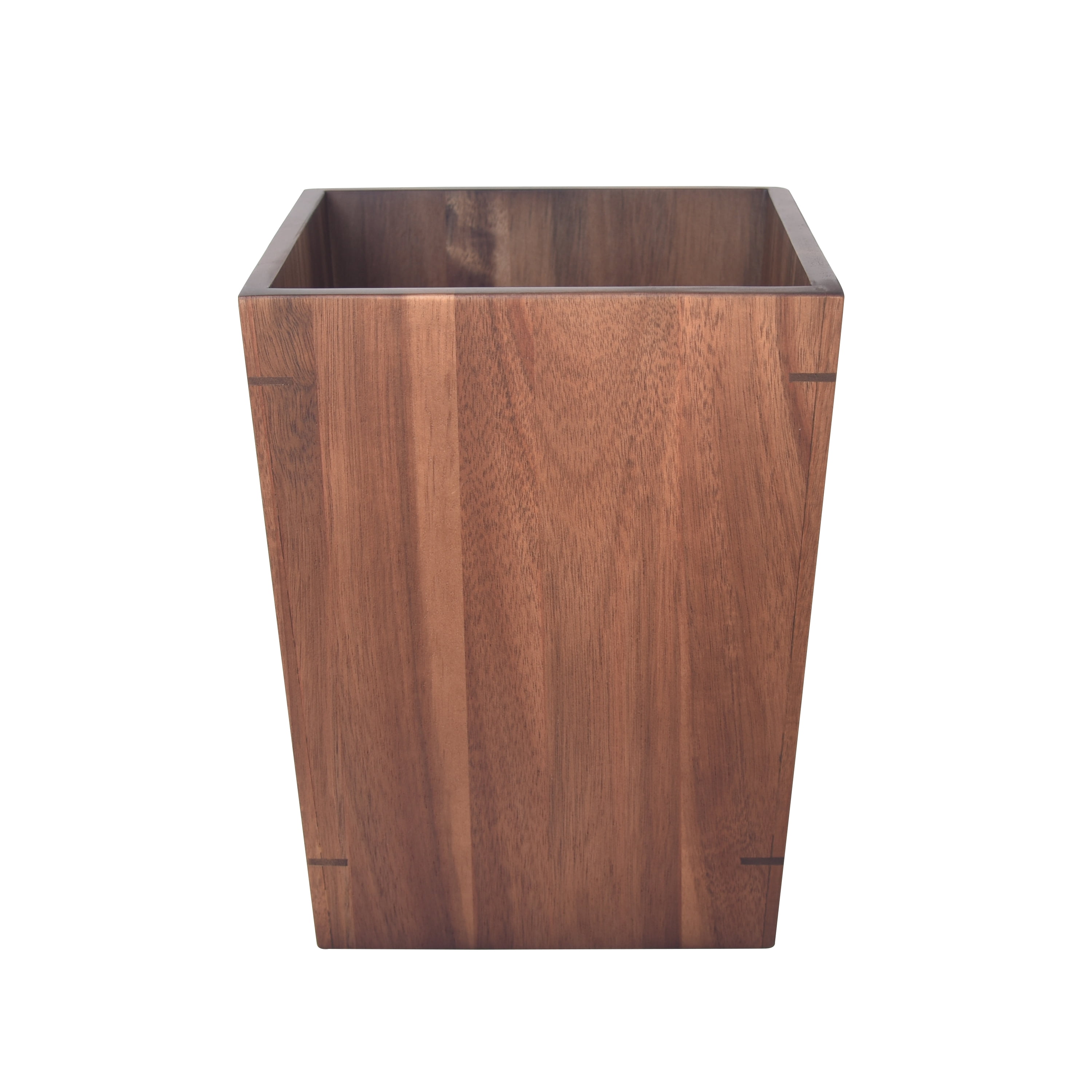 Better Homes & Gardens Acacia Wood Trash Can, Dark Finish