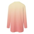 thumbnail image 4 of idosla Long Sleeve Cardigan for Women Casual Gradation Pockets Button Down Loose Fall Lightweight Hiking Trendy Jacket (Pink, XXL), 4 of 8