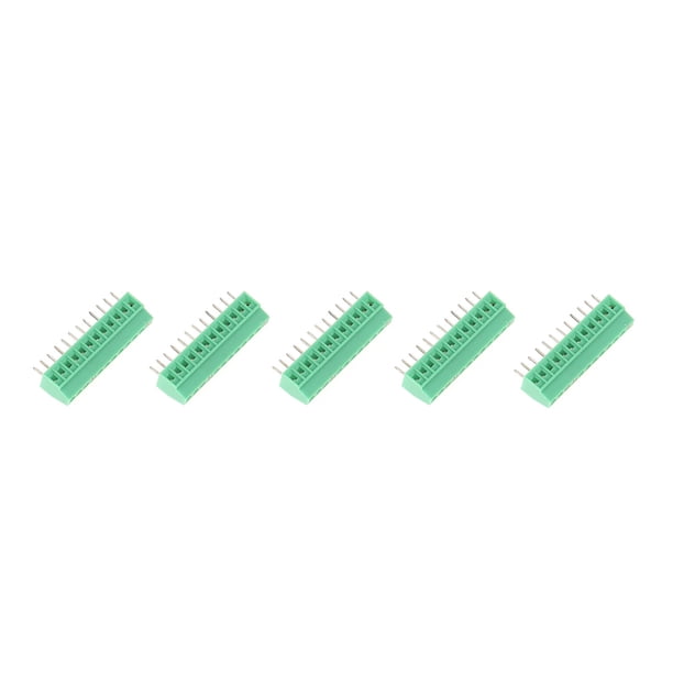 Conector de bloque de terminales PCB, 10 unids/set 12 pines 2,54 mm Conector de bloque de terminales verde Conector de bloque de terminales de tornillo multifuncional