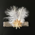 thumbnail image 4 of Diadema de lentejuelas, plumas y flores indias, estilo años 20, ideal para bodas., 4 of 9