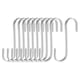 thumbnail image 1 of Ganchos en S planos de acero inoxidable de 3" para cocina y oficina, múltiples usos, 10 piezas, 1 of 3