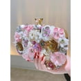 thumbnail image 4 of REMANLAND Women's PVC Floral Beaded Evening Clutch with Handle and Detachable Chain, Orange, 1, 4 of 8