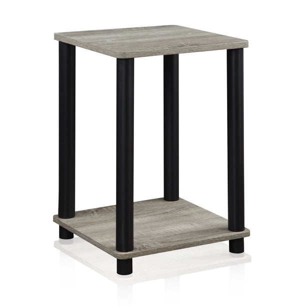 Mesa auxiliar Furinno Turn-N-Tube Haydn French Oak gris/negro