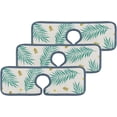 thumbnail image 2 of SKYSONIC Faucet Absorbent Mat 3 Pcs Palm Leaves and Geometric Elements Kitchen Faucet Splash Catcher Washable Counter Drying Pads Behind Faucet for Kitchen Bathroom, 2 of 7