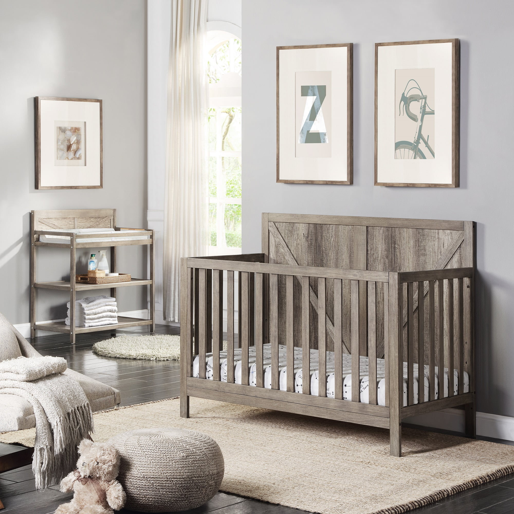 Suite Bebe Barnside 4in1 Convertible Baby Crib with Vintage Chestnut