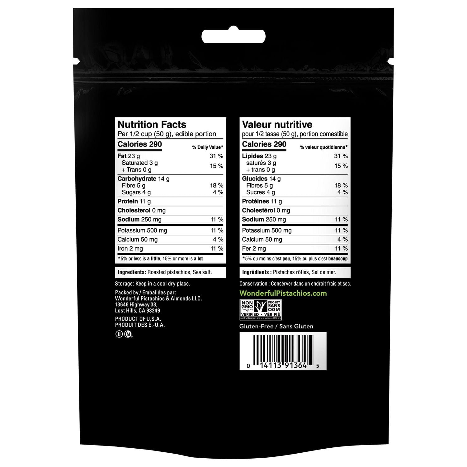 Wonderful Pistachios In-Shell Roasted & Salted Nuts, 200g Resealable Bag