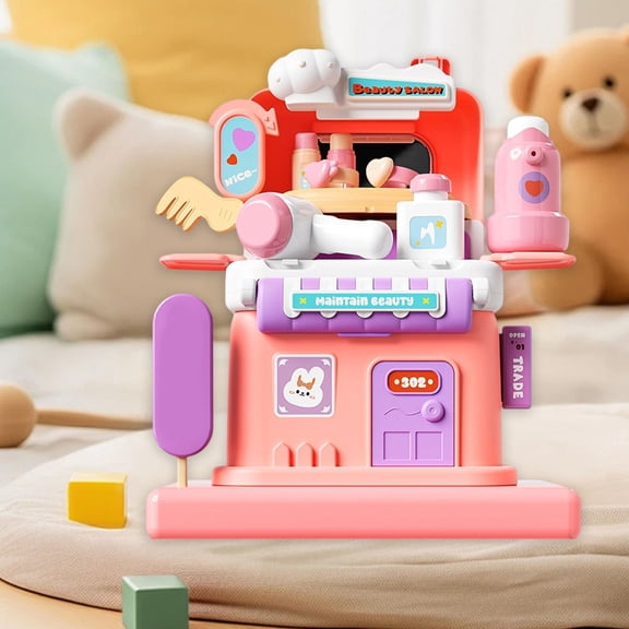 Mini Pretend Play Shop House Playset for Kids, 2-in-1 Foldable Role Play Toy Store, Top Christmas Birthday Holiday Gift, Educational Imagination Learning Toy for Toddler Boys Girls Ages 3
