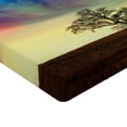 thumbnail image 2 of Ambesonne Tree Fitted Sheet, Surreal Sky Field Ombre, Queen Size, Blue Lime Brown, 2 of 3