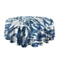 thumbnail image 5 of Colorful Tie Dye Pattern Round Tablecloth 60"x60",Wrinkle Wipeable Table Cloth for Kitchen Dining Room Picnic Patio Party, 5 of 6