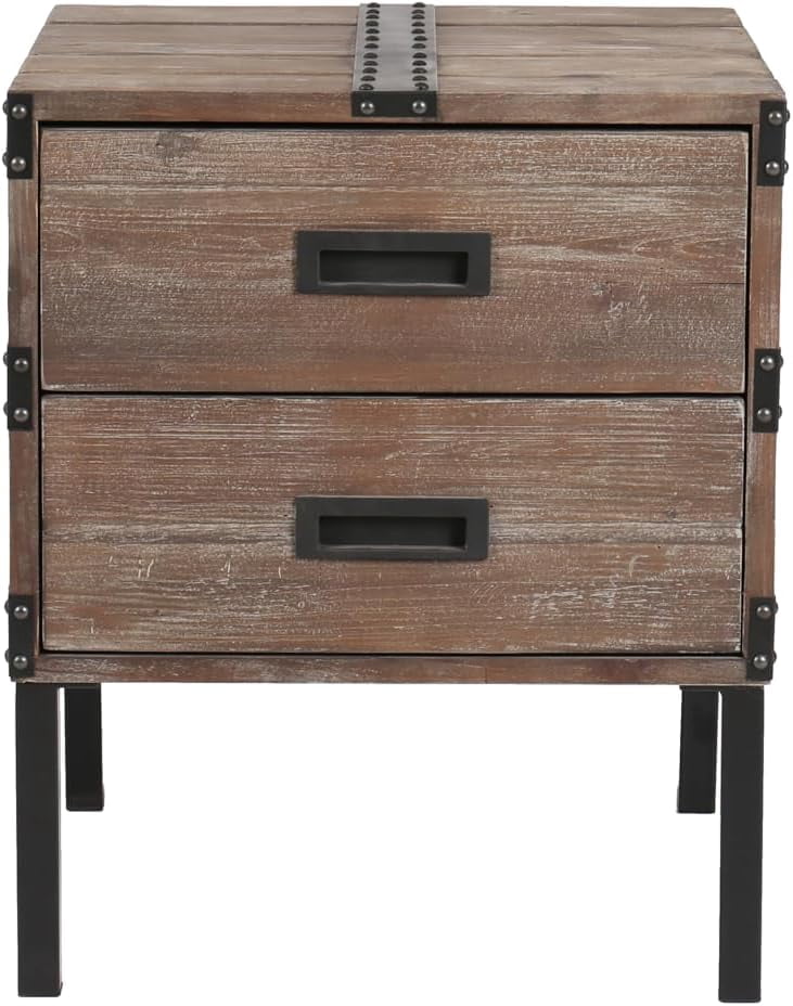 Coffee Table Set, Vintage Wood Storage Trunk Coffee Table with Two End Side Table