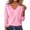 Pink, variant on SBYOJLPB Women V-Neck Tops Long Sleeve Solid Color Fall Winter Knit Sweaters Casual Pullover Top