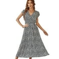 thumbnail image 1 of Robe d'Été Longue à Motif Floral : Robe Bohème Élégante à Col en V, Robe de Plage Décontractée pour Femme, 1 of 6