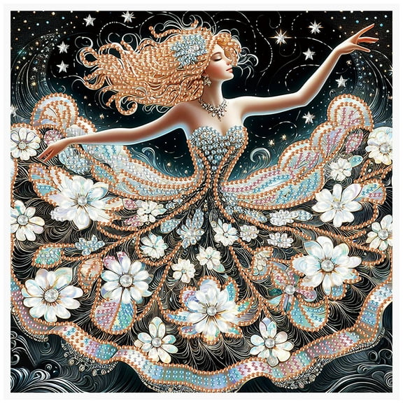 Flower Flutter Dancer Diamond Art Painting Kit
