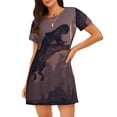 thumbnail image 1 of Easygdp Dinosaur Moonlit Forest Camisón de manga corta para mujer, informal, estampado, 1 of 6