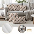 thumbnail image 4 of 2 Pack Outdoor Waterproof Throw Pillows, Geometric Morocco Lattice Plaid Decorative Rectangle Pillow Case Patio Pillows for Chair Couch Sofa 20x12in, 4 of 9