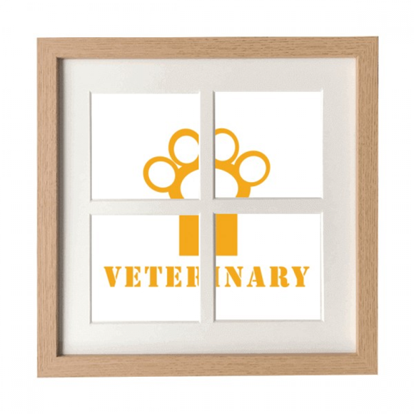 Dog Claw Orange Veterinarian Frame Wall Tabletop Display 4 Openings Picture