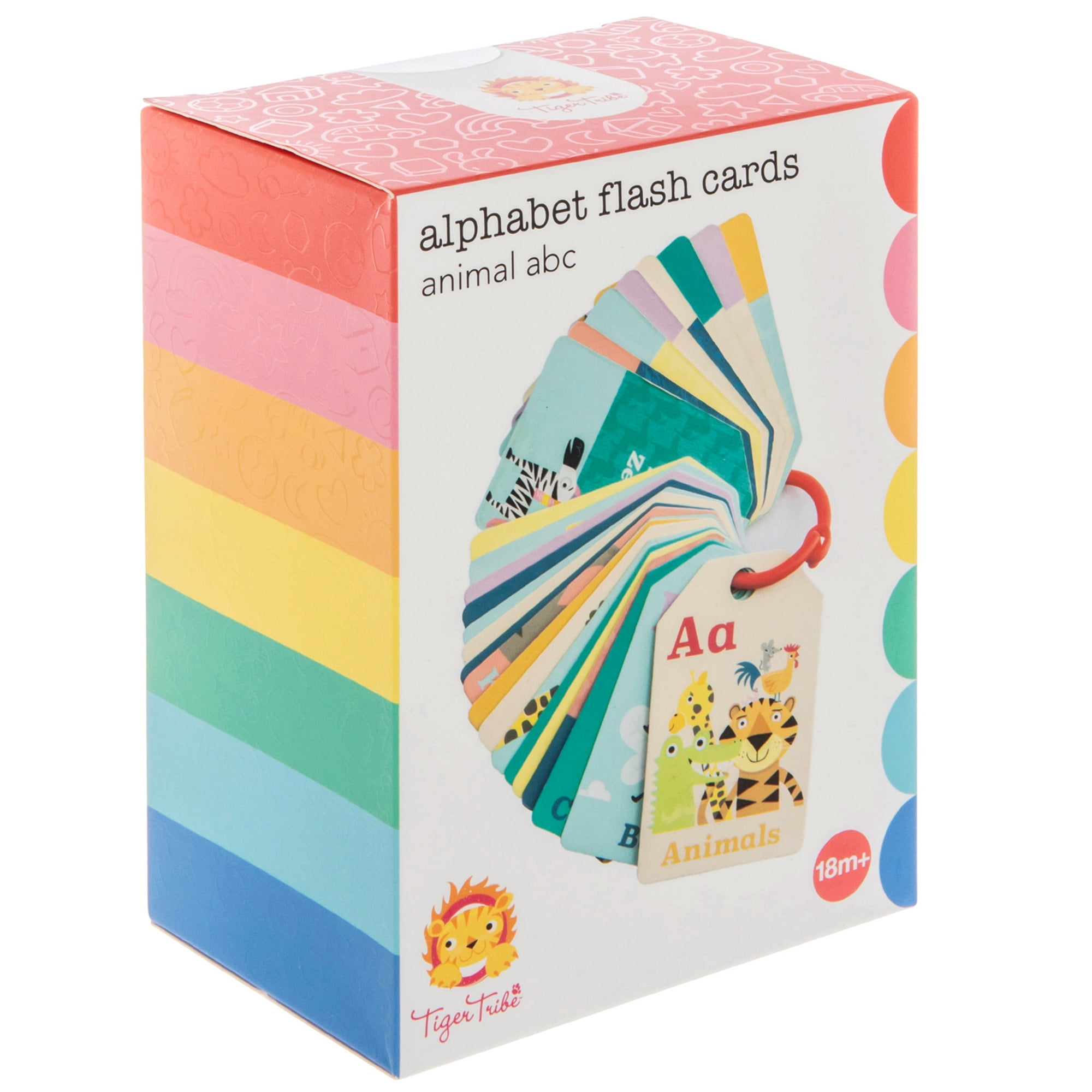 Tiger Tribe: Alphabet Flash Cards – Animal ABC - 26 Educational Double-Sided Cards, Learn Letters & Animals, Storage Ring, Kids & Toddlers Ages 18 Mo+