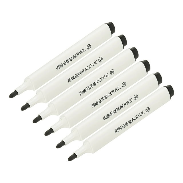 Uxcell Acrylic Paint Marker Pens Acrylic Paint Pens Waterproof Paint Art Marker Pen Water Based Paint Pen for DIY Craft Black