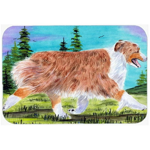 Caroline's Treasures Australian Shepherd Glass Cutting Board Large