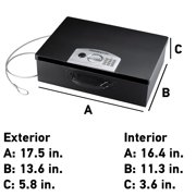 Black Portable Safe for Laptop with Electric Keypad, 5.8 in x 17.5 in x 13.6 in