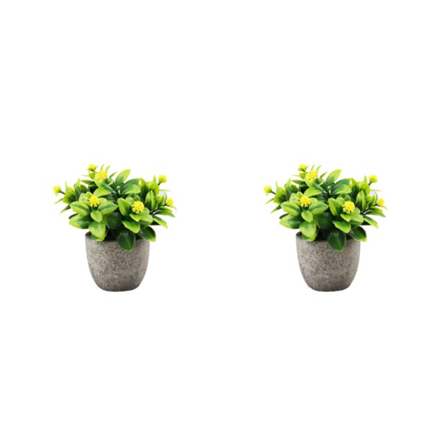 Langgg Green Long-lasting Durability Artificial Money Tree In Pot Eco-friendly Realistic Appearance newyellowbabysbreath 2Set