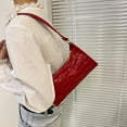 thumbnail image 2 of FunnyBeans Retro Classic Clutch Shoulder Bag with Zipper Closure for Female, Red, 2 of 9