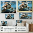 thumbnail image 4 of Designart "Coastal Scene In Watercolor" Animals Turtle Floater Framed Wall Art Prints, 4 of 5
