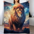 thumbnail image 3 of JEUXUS  Lion Throw Blanket Gifts for Adults Kids Flannel Decorative Blankets Fuzzy Sofa Warm and Cozy Throws for Living Room for Bedding Couch and Gift, 3 of 6