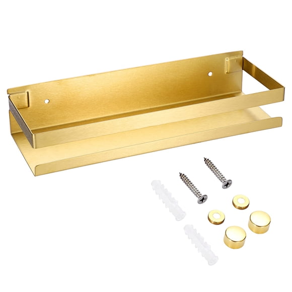 Estante de ducha OwnMy Gold de acero inoxidable, 30 cm, soporte de pared
